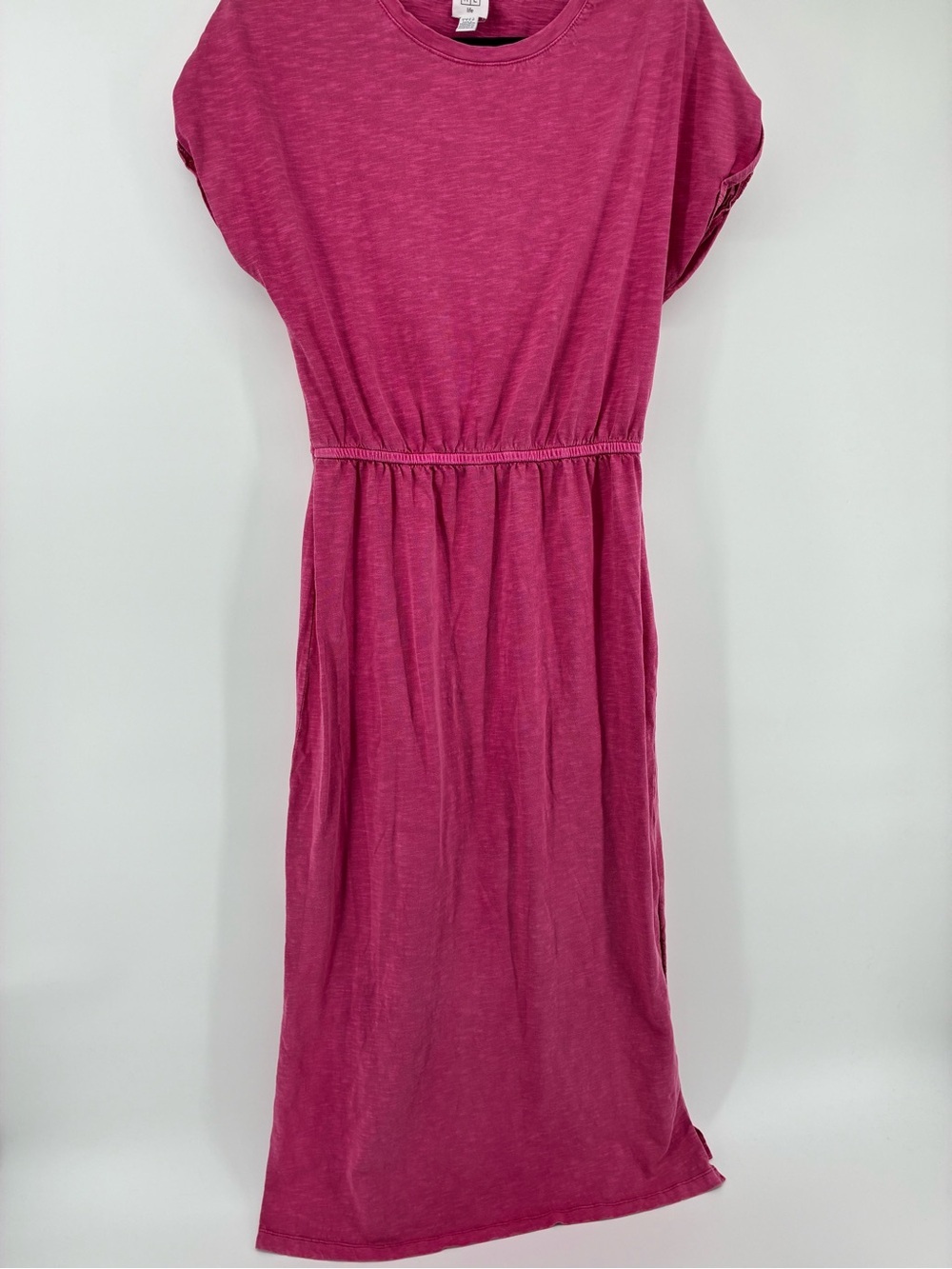 Women's Magenta Elastic-Waist Maxi Dress